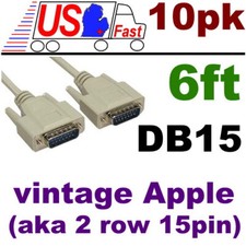 Lot10pcs 6ft vintage/old APPLE/MAC DB15 pin monitor/video Male~M Cable/Cord/Wire picture