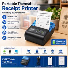 Bisofice 58mm Portable BT & USB Thermal Receipt Printer Mini Bill Ticket Printer picture