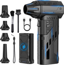 X303 Compressed Air Duster, Removable Battery Electric Air Duster 4 Nozzles picture