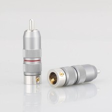 4pcs VIBORG VR107R Rhodium Plated Pure Copper RCA Plug Audio Cable RCA Connector picture