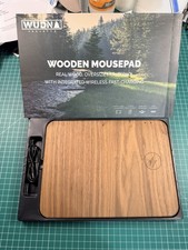 WUDN Oversize Wood Mousepad with 10 Watt Wireless Fast Charger, Black Walnut picture