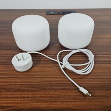 Google Nest Wifi H2D Dual-Band Router White 2200 Mbps 2x - Missing 1 Power Brick picture