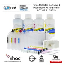 RIHAC LC-3317 LC-3319 RESETTABLE CARTRIDGES + PIGMENT KIT MFC-J5330 MFC-J6530 picture