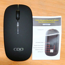 COO Dual Mode Bluetooth Wireless Optical Mouse USB Receiver Rechargeable Black picture