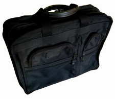 TUMI Alpha Briefcase Bag Black Nylon Expandable Shoulder Strap 17-19 Laptop NICE picture