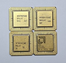 LOT of 4 Intel/AMD R80188 80188 R80186 80186 vintage CPU GOLD/Ceramic picture