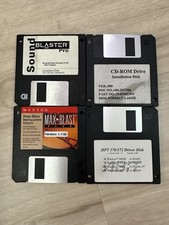 Vintage 3.5” Floppy Disk Lot Sound Blaster Pro Maxtor MaxBlast HPT PC Drivers picture