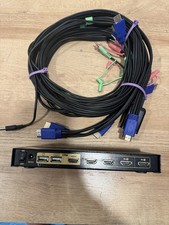 KLau 4 Port HDMI KVM Switch 4Kx2K USB 2.0 Hub Audio Wired Remote picture
