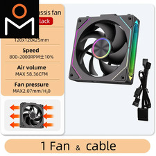 Coolcirc DL-2 Modular Wireless Splicing, 120mm Pc Case Fan, ARGB, Unen picture