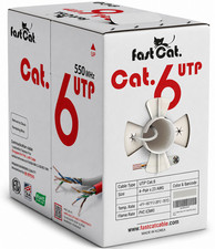 Cat6 Ethernet Cable - 23 AWG, CMR, Solid Bare Copper - 20ft - White picture