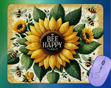 SUNFLOWER BEE HAPPY mouse pad mousepad picture