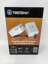 TRENDnet TPL-407E  Powerline 500 AV Adapter White Built-In Outlet Qty 1 READ picture