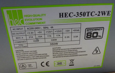 HEC HEC-350TC-2WE 20+4 Pin EFFICIENCY 80% Power Supply 350W #NT4953 picture