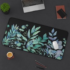 Botanical Plant Desk Mat, Green Leaf Extended Gaming Mouse Pad XXL Large picture