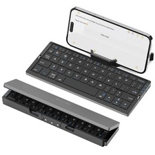 SIKAI CASE Foldable Bluetooth Keyboard Magnetic Stand Aluminum Alloy Mini open picture