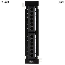12-Port Cat6 Patch Panel Vertical RJ45 Type 110 Rack Mountable 10