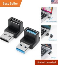 USB 3.1 90° Angle Adapter Set: 2-Pack for Efficient Connectivity & Charging picture