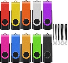 64GB 2.0 USB Flash Drive 10-Pack Thumb Drives Bulk with Lanyards 64GB, 10PCS picture