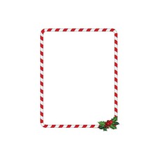 Letterhead Candy Cane Holly Holiday 8.5 x 11 80 Sheets 2018020 Great Papers picture
