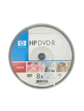 HP DVD-R (10) Pack Spindle 4.7 GB 8x 120 Min. DVD -R 4.7gb Open Box Not Used picture