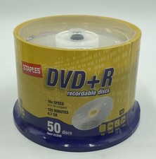 Staples NEW 50-Pack Blank DVD+R Discs 16x Speed 4.7 GB 120 Min Spindle  picture