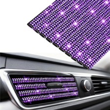 NBTEPEM 10 PCS Bling Car Vent Outlet Trim Strips, Rhinestones Car Air Conditione picture