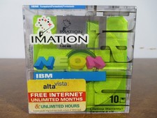 10 Pack Imation Neon Diskettes IBM Formatted 2HD 1.44MB New Sealed picture
