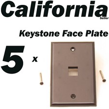 5 X Faceplate 1 Port Keystone Jack RJ45 CAT5 CAT5e CAT6 Network Wall Plate Black picture
