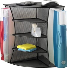 Safco Onyx Black Mesh Desk Corner Organizer picture