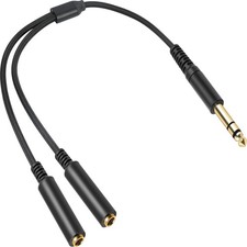 1/4 Inch TRS Stereo Splitter Cable for Dual Headphones picture
