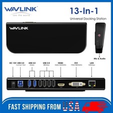 Wavlink Universal Laptop Docking Station 2K Dual Video Monitor DVI/HDMI/VGA/LAN picture
