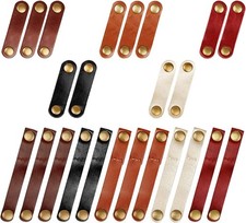 24 Pcs Leather Cord Organizer Ties - Durable Cable Straps for Cords & Wires picture