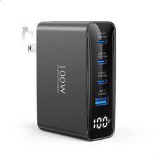 TOPADRE 100W USB C Charger for MacBook, 4-Port PD Fast USBC 100W-1Pack, Black picture