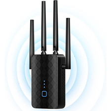 WiFi Range Extender Signal Booster 1200Mbps Dual Band 2.4GHz 5GHz 4 Antenna picture