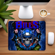 Buffalo Bills Skull Custom Non-Slip Neoprene Mouse Pad Home Office picture