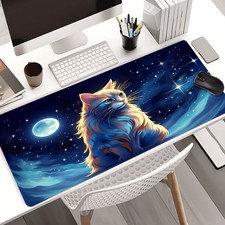 1pc High-quality Keyboard and Mouse Pads Starry Night Cat Galaxy Sky Keyboard picture