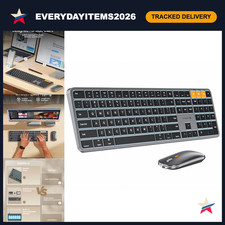 Backlit Bluetooth Keyboard & Mouse Combo for Mac - Space Gray, Wireless, Ergonom picture
