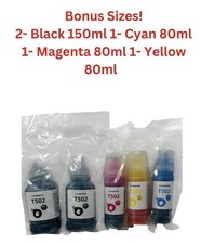 5 Pack Refill Ink Bottles for Epson EcoTank 502 ET-4760 ET-2760 ET-2750 ET-2980 picture