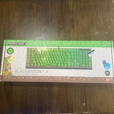 New Razer BlackWidow V4 X Wired Mechanical Gaming Keyboard Green Minecraft picture