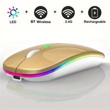 RGB Bluetooth Wireless Mouse Rechargeable USB Ergonomic Optical Mouse for Laptop picture