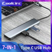 Coolcirc 7 In 1 Type C Aluminum Alloy USB HUB To HDMI-Compatible USB3.0/2.0 Adap picture