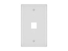 (6 PCS.) MONOPRICE P/N 6725. SINGLE GANG WALL PLATE, 1 HOLE, WHITE. NOS/NIB. picture