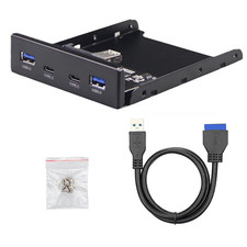 3.5 Inch Ports USB Front Panel Floppy Bay Expansion Adapter Computer Accessories picture
