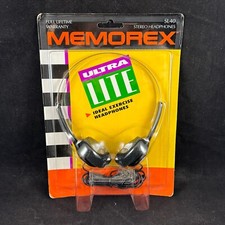 MEMOREX ULTRA LITE SL40 STEREO HEADPHONES NOS SEALED ORIGINAL PACKAGE VTG RARE picture