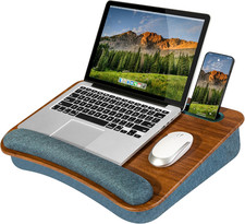 LAPGEAR Portable Laptop Lap Desk with Pillow Cushion, Anti-Slip Strip, Tablet or picture
