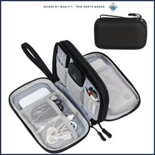 Zippered Portable Organizer for Cables and Chargers with Compact Design in Black picture