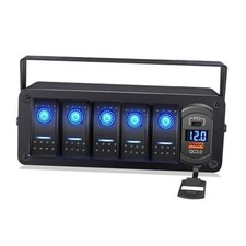 5-Gang Rocker Switch Box - 12V SPST ON/Off, PD Type C & QC 3.0 USB 5 Gang picture
