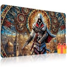 1pc Card Game Mat - Stained Glass and Assassin Themed Pattern - Tabletop Prote picture