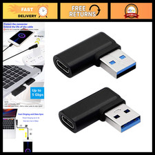 90° USB C to USB A Adapter, Right & Left Angle 3.0 Male to Type C 3.1 Female (2- picture