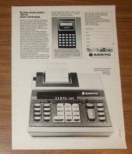 Rare Advertising SANYO CY 2202 DP Desktop Calculator CX 880 Calculator 1981 picture